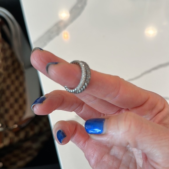 Stunning David Yurman Stackable Pave Rings Sz 5.5 - Picture 4 of 5